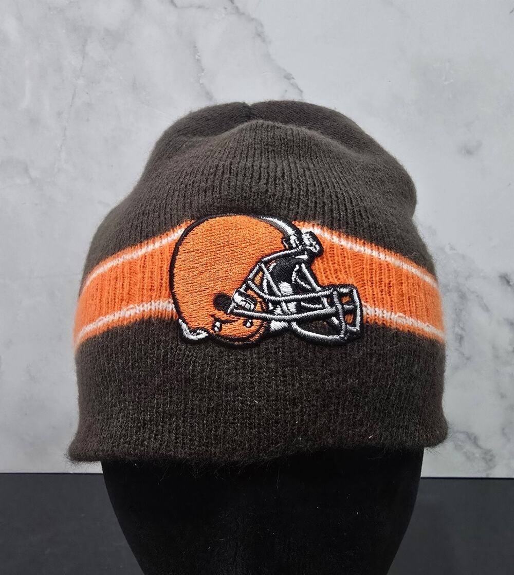 Cleveland Browns NFL Team Apparel Knit Beanie Winter Hat Skull Cap - VTG